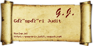 Gáspári Judit névjegykártya